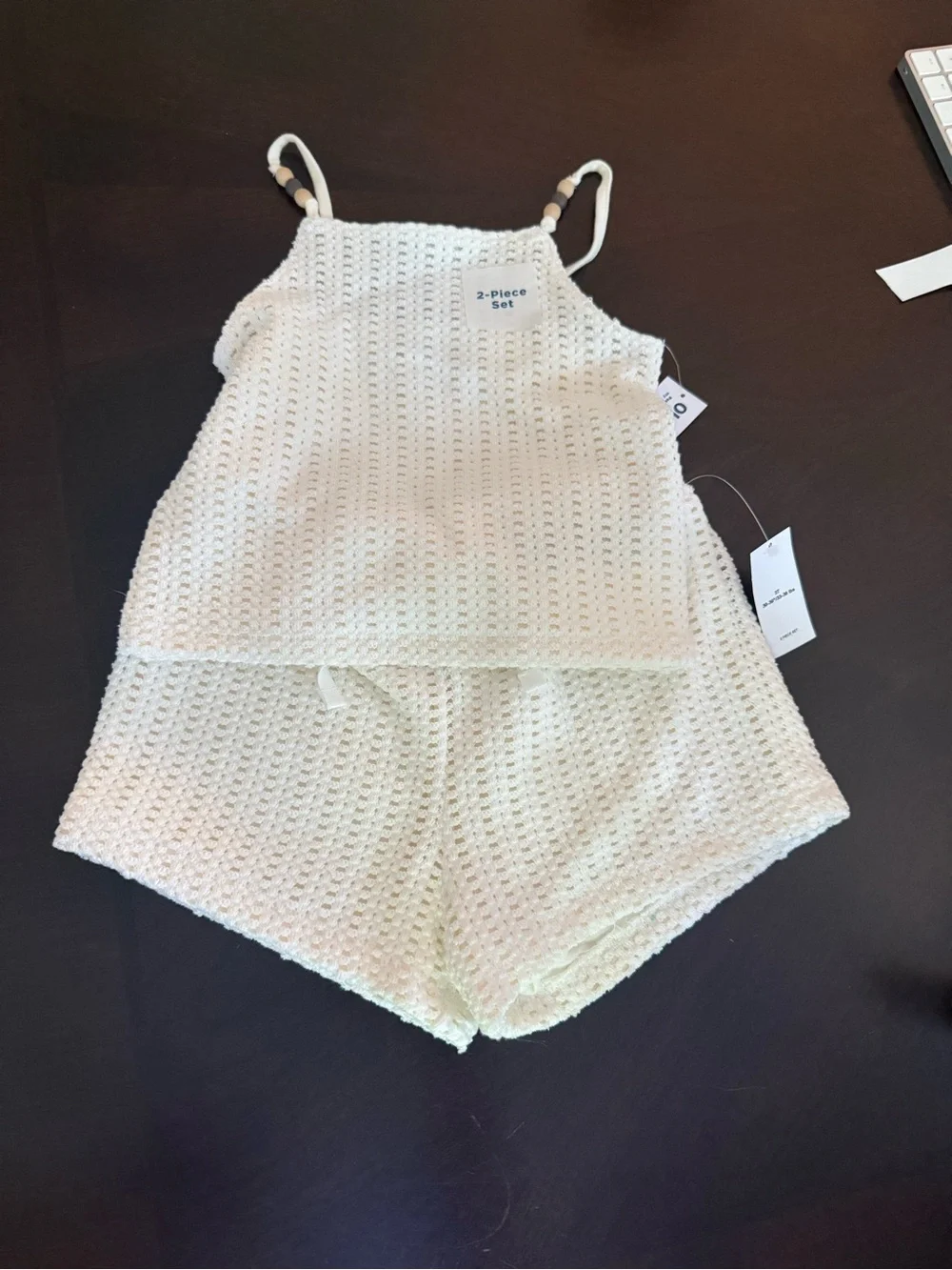 Old Navy Cream Knit 2-Piece Tank and Shorts Set